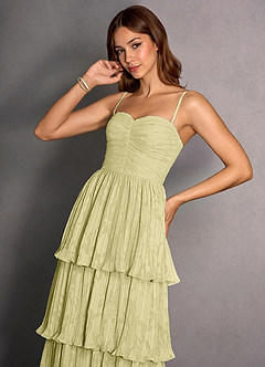 Jessamine Lemon Sorbet Lace Ruffled A-line Prom Dress image4