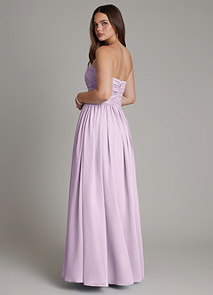 Azazie Andreina Brautjungfernkleider Eine Linie Plissee Chiffon Kleid Frostiges Flieder image3