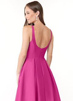 Azazie Neve Brudtärnklänningar Klänning av Balklänning i Stretch Satin med fickor Fuchsia image6