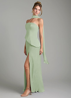 Azazie Tierney Bridesmaid Dresses Dusty Sage A-Line Strapless Chiffon Convertible Dress image8