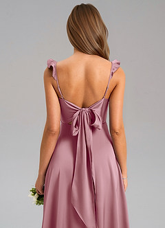 Azazie Everett Bridesmaid Dresses Vintage Mauve A-Line Stretch Satin Dress image7