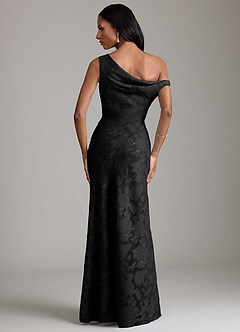 Azazie Emerson Probar vestidos en casa Vestido de Negro de Devorado Floral de Corte Sirena con Vestidos sin tirantes image6