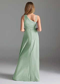 Azazie Dallas Junior Agave A-Line Pleated Chiffon Dress image2