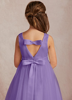 Azazie Marlee Final Sale Agave A-Line Pleated Matte Satin Dress image2