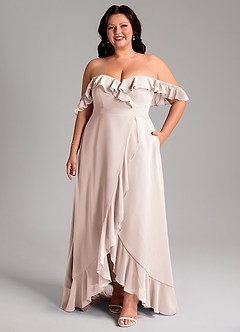 Azazie Lyra Robes de demoiselle d'honneur Robe Trapèze Convertible en Mousseline de soie Rose Pétale image11