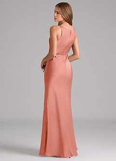 Azazie Allettie Brautjungfernkleider Meerjungfrau-Linie Stretch-Satin Kleid Koralle image2