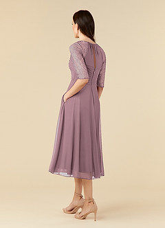 Azazie Gracelyn Mother of the Bride Dresses Dusty Rose A-Line Lace Dress image4