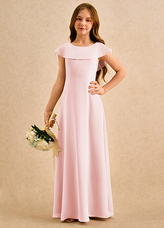 Azazie Kittie Girls Formal Flower Girl Klänningar Klä A-Line i Chiffong image5