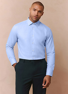 front Jermyn Light Blue 100% Cotton Non-Iron Dress Shirt