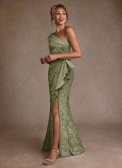 Azazie Hampton Mère de la mariée Robes Robe Sirène en Blumen-Burnout Ue épaule Pistache image2