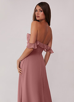 Barbie ♥ Azazie Final Sale Desert Rose A-Line Off the Shoulder Chiffon Convertible Dress image5