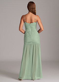 Azazie Aimie Bridesmaid Dresses Dusty Sage Mermaid Mesh Dress image6