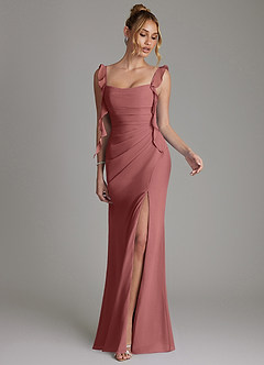 Azazie Jessamine Bridesmaid Dresses Amethyst Mermaid Corset Chiffon Dress image4