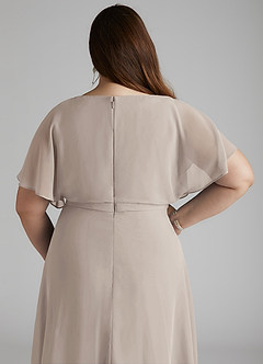 Azazie Aaliyah vestidos de dama de honor modestos Vestido de Corte En A Plisado Scoop Hasta el suelo Gasa image10