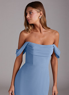 Vestido Azul Acero Largo Saige image5