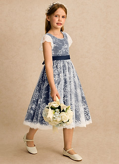 Azazie Maisie Flower Girl Klänningar Klänning A-linje i Spets image4