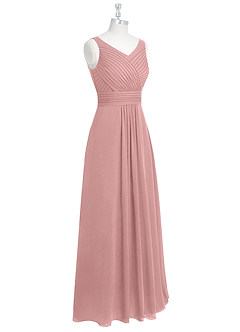 Azazie Pierrette Bridesmaid Dresses Dusty Rose A-Line Pleated Chiffon Dress image9