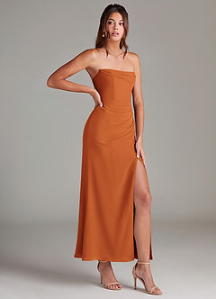 Azazie Leonis Bridesmaid Dresses Cinnamon Mermaid Strapless Chiffon Convertible Dress image8