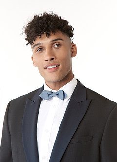front Matte Satin Pre-Tied Diamond Bow Tie
