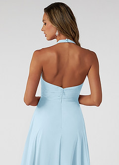 Azazie Tessie Bridesmaid Dresses Sky Blue A-Line Pleated Chiffon Dress image4