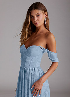 Candice Bleu Brumeux Robe longue corset image5
