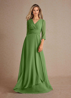 Azazie Mayfield Mother of the Bride Dresses Basil A-Line Pleated Chiffon Dress image5