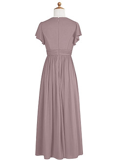 Azazie Mosley A-Line Ruched Mesh Floor-Length Junior Bridesmaid Dress image8