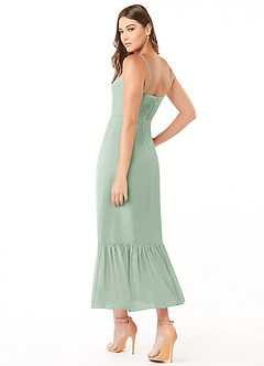Azazie Justina Bridesmaid Dresses Agave A-Line Sweetheart Neckline Chiffon Dress image4