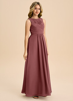 Azazie Skyla Junior A-Linie Plissee Chiffon Kleid Amethyst image4