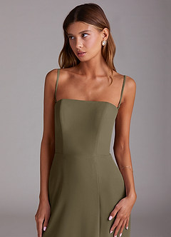Azazie Wren Bridesmaid Dresses Willow Green A-Line Side Slit Chiffon Convertible Dress image3