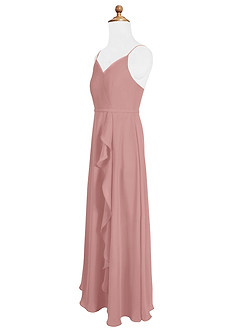 Azazie Naeem Junior Dusty Rose A-Line Ruched Chiffon Dress image6