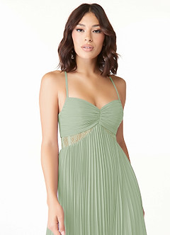 Azazie Devyn Bridesmaid Dresses Dusty Sage A-Line Corset Chiffon Dress image5
