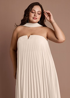 Nahla Cream Allover Pleated Maxi Dress image12