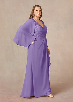 Azazie Perry Mother of the Bride Dresses Tahiti Mermaid V-Neck Lace Chiffon Dress image10