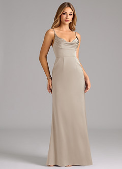 Azazie Aimee Bridesmaid Dresses Frost A-Line Sweetheart Neckline Stretch Satin Dress image3