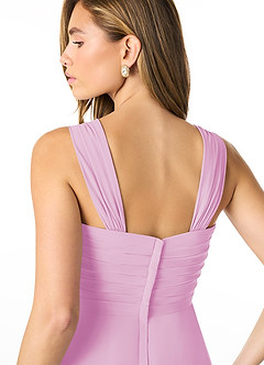Azazie Kaitlynn Bridesmaid Dresses Candy Pink Empire Ruched Chiffon Convertible Dress image7