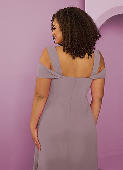 Barbie ♥ Azazie Bridesmaid Dresses Dusk A-Line Off the Shoulder Chiffon Dress image13