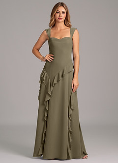 Azazie Sloane Bridesmaid Dresses Willow Green A-Line Sweetheart Neckline Chiffon Dress image5