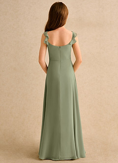 Azazie Puppy Girls Formal Flower Girl Dresses Pistachio A-Line Pleated Chiffon Dress image2