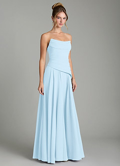 Azazie Gabriela Bridesmaid Dresses Sky Blue A-Line Corset Chiffon Dress image5