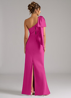 Azazie Capri Brautjungfernkleider Meerjungfrau-Linie One-Shoulder Stretch-Satin Kleid Fuchsia image2