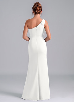 Azazie Rinna Bridesmaid Dresses White Mermaid One Shoulder Chiffon Dress image2