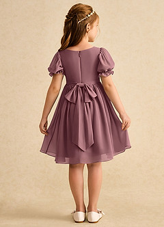 Azazie Jolie Blumenmädchenkleider A-Linie mit ärmel Chiffon Kleid Amethyst image2