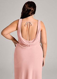 Azazie Rylina Vestidos de damas de honor Vestido de Rosetón de Gasa de Corte Sirena con Plisado image12