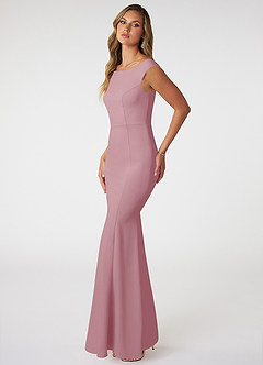 Azazie Nicolina Bridesmaid Dresses Vintage Mauve Mermaid Square Neckline Stretch Crepe Dress image3