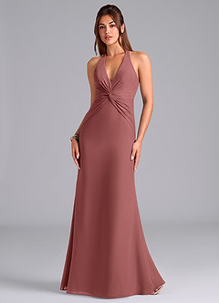 Azazie Valerie Bridesmaid Dresses Amethyst Mermaid Pleated Chiffon Dress image4