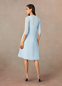 Azazie Olivia Mother of the Bride Dresses Sky Blue A-Line Square Neckline Pleated Chiffon Dress image2