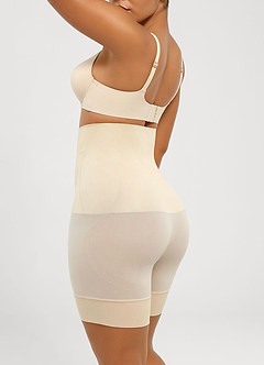 front Nahtlose Shapewear-Shorts mit Bauchkontrolle und Oberschenkelformung