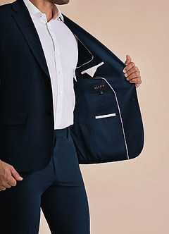 front William Navy Blue Comfort Blend  Suit Jacket