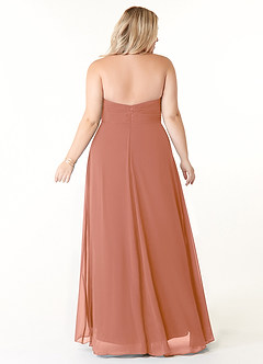 Azazie Tessie Bridesmaid Dresses MAI TAI A-Line V-Neck Pleated Chiffon Dress image7